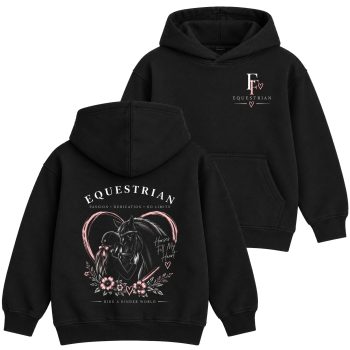Personalised Girls Horse Riding Hoodie Horse Rider Name Kids' Hoodies Purple Print House
