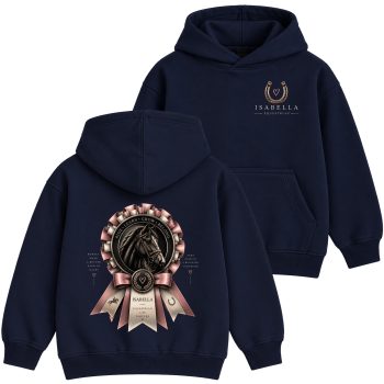 Girls Personalised Horse Hoodie Equestrian Ribbon Kids' Hoodies Purple Print House