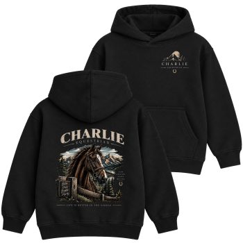 Personalised Girls Equestrian Hoodie Saddle Design Kids' Hoodies Purple Print House